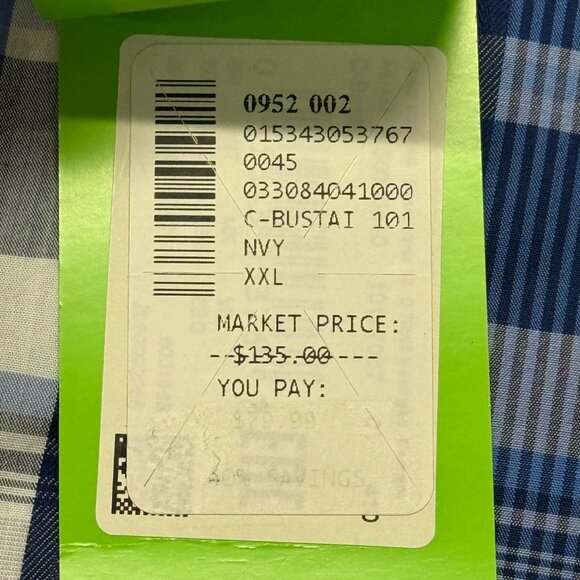 Hugo Boss NWT Green Label Button Up Shirt Mens XXL Blue Plaid Cotton Long Sleeve - Picture 8 of 12